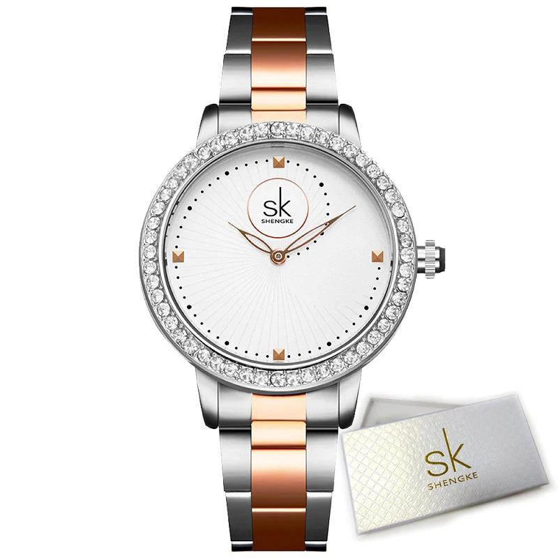 Gleaming Rhinestone Embedded Dial Quartz Watch