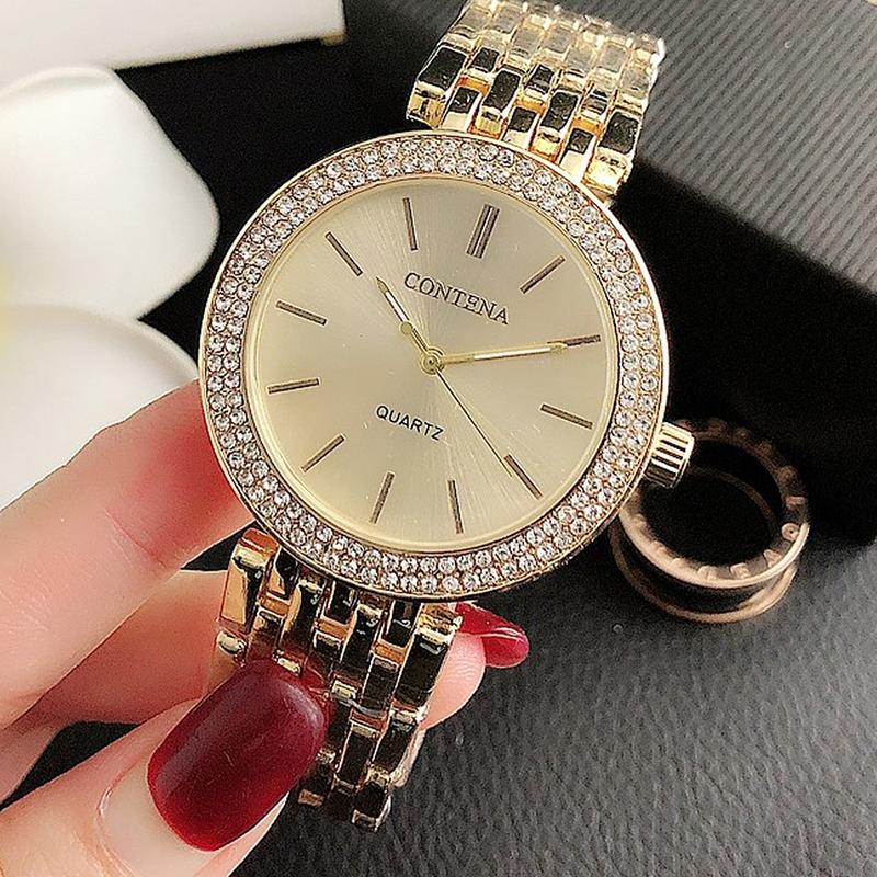 Gleaming Rhinestone Filled Quartz Watch