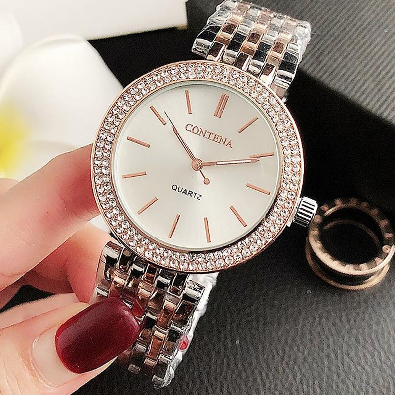 Gleaming Rhinestone Filled Quartz Watch