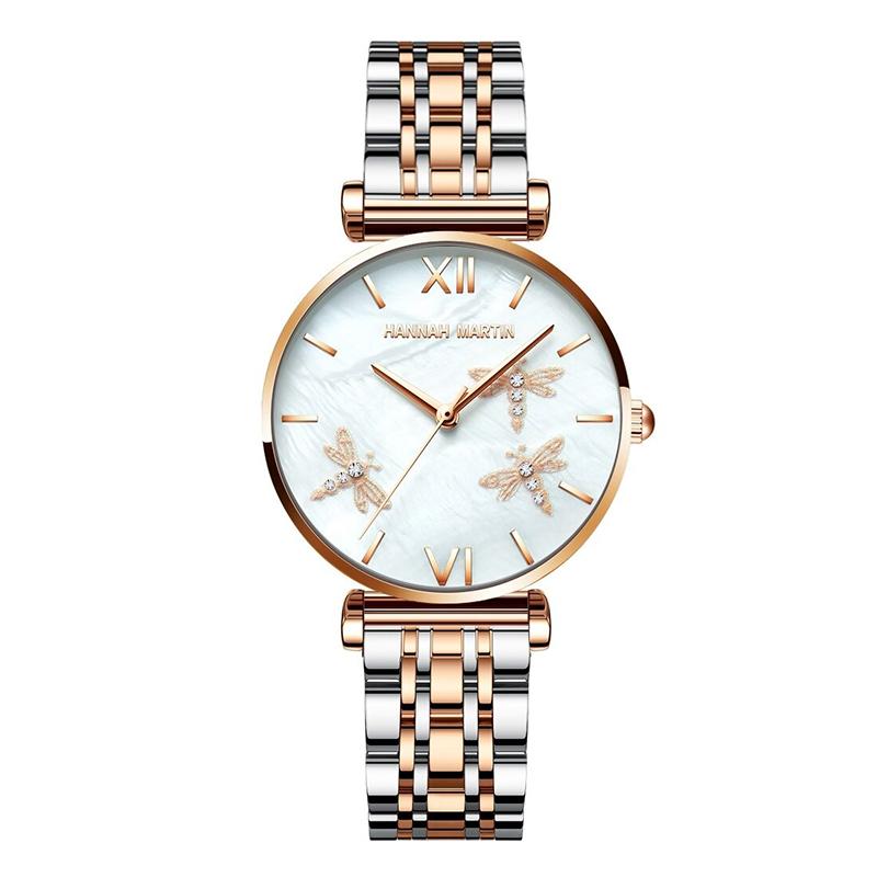 Gorgeous Dragonfly with Rhinestone Embellished Quartz Watch