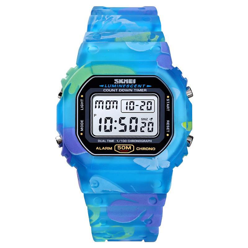 Luminous and Colorful Printed Butterfly Strap Digital Watch