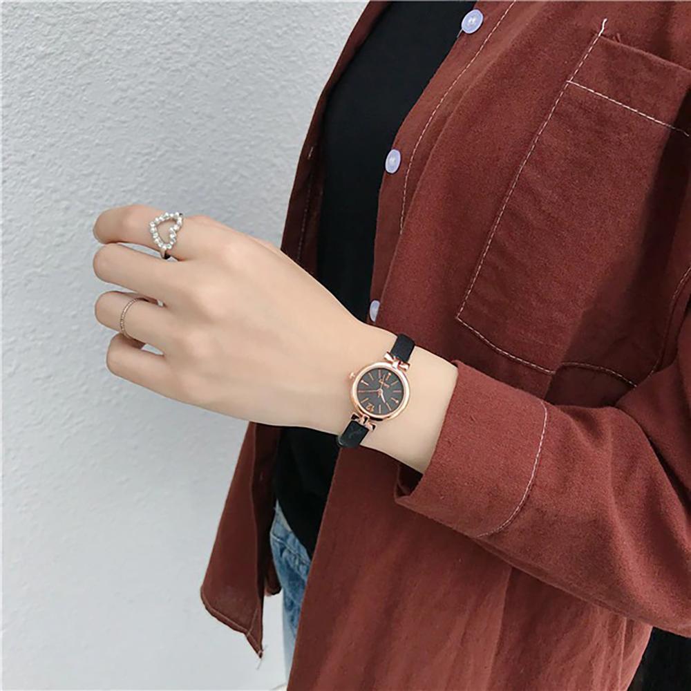 Minimalist Bowknot Case with Thin Leather Strap Quartz Watch