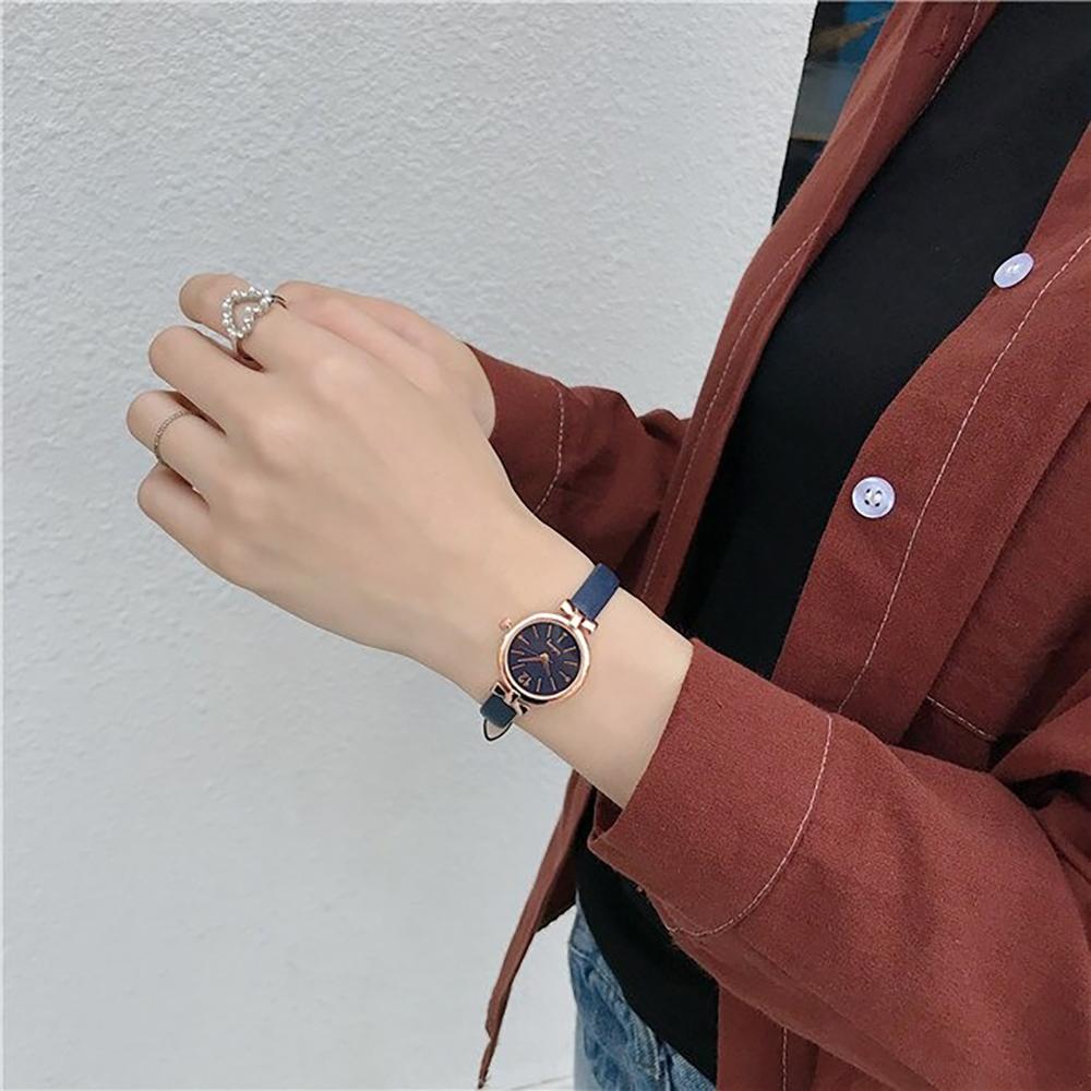 Minimalist Bowknot Case with Thin Leather Strap Quartz Watch