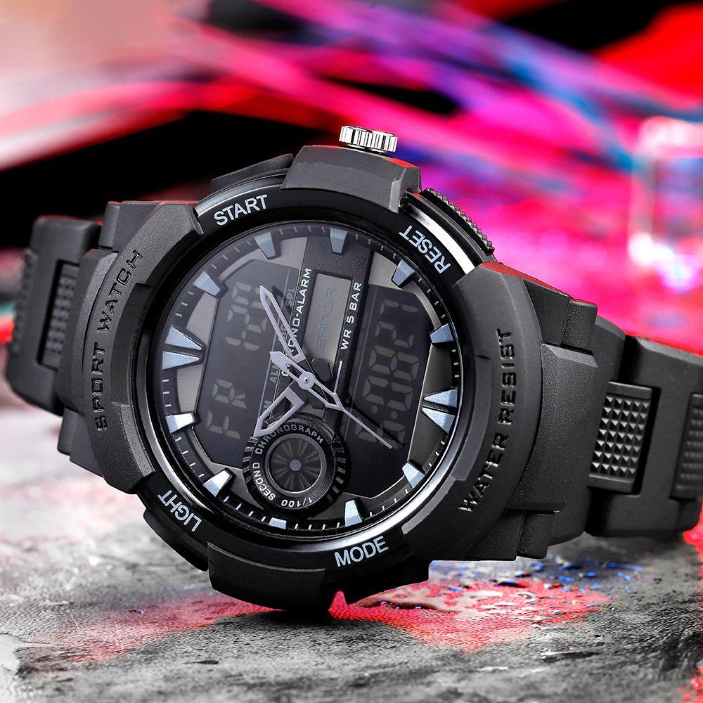 Multipurpose Digital Dual Time Display Chronograph Watch