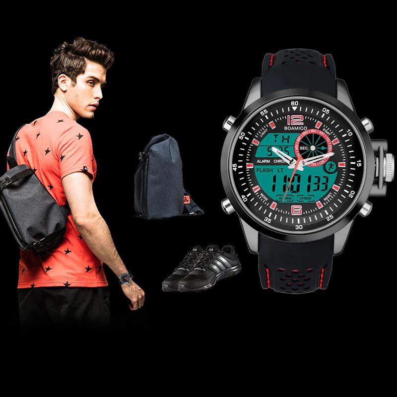 Outdoor Sport Dual Time Display Digital Quartz Watch