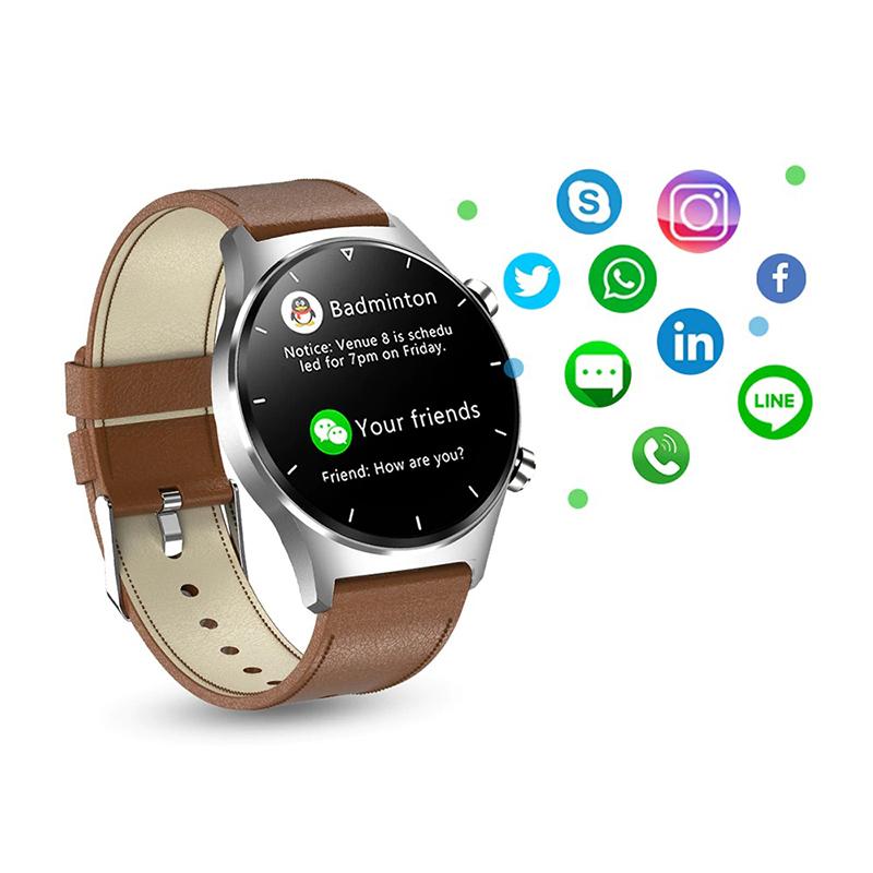 Sporty Full Touch Round Screen Waterproof Fitness Track Smartwatch