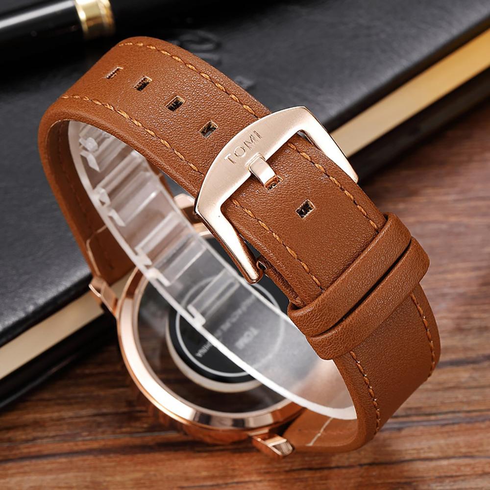 Stylish Minimalist Leather Band Quartz Watch