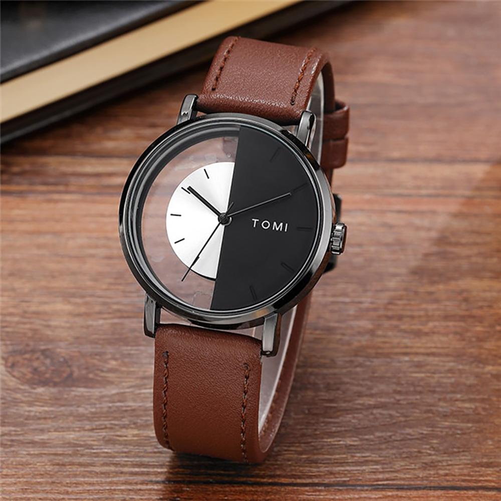 Stylish Minimalist Leather Band Quartz Watch