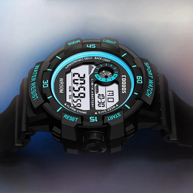 Water-resistant Military Style Digital Watch for Kids