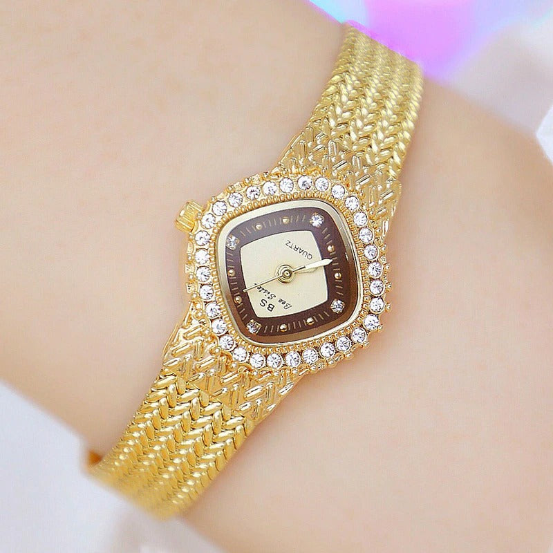 Shimmering Rhinestone Studded Small Dial Quartz Watches