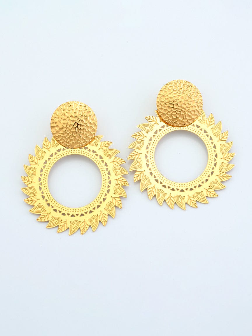 Leaf Circle Earrings