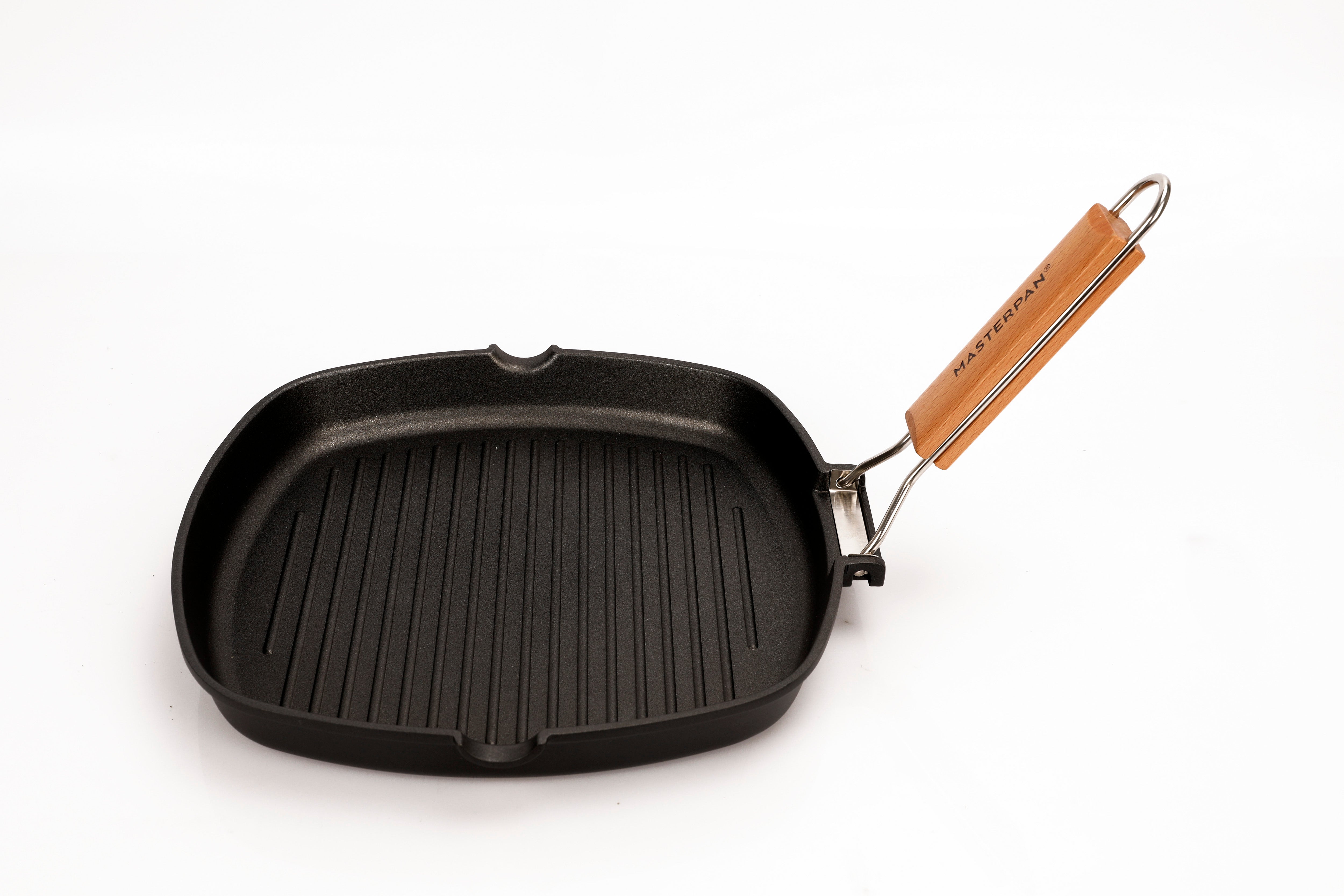 MASTERPAN Nonstick Grill Pan with Folding Handle, 8