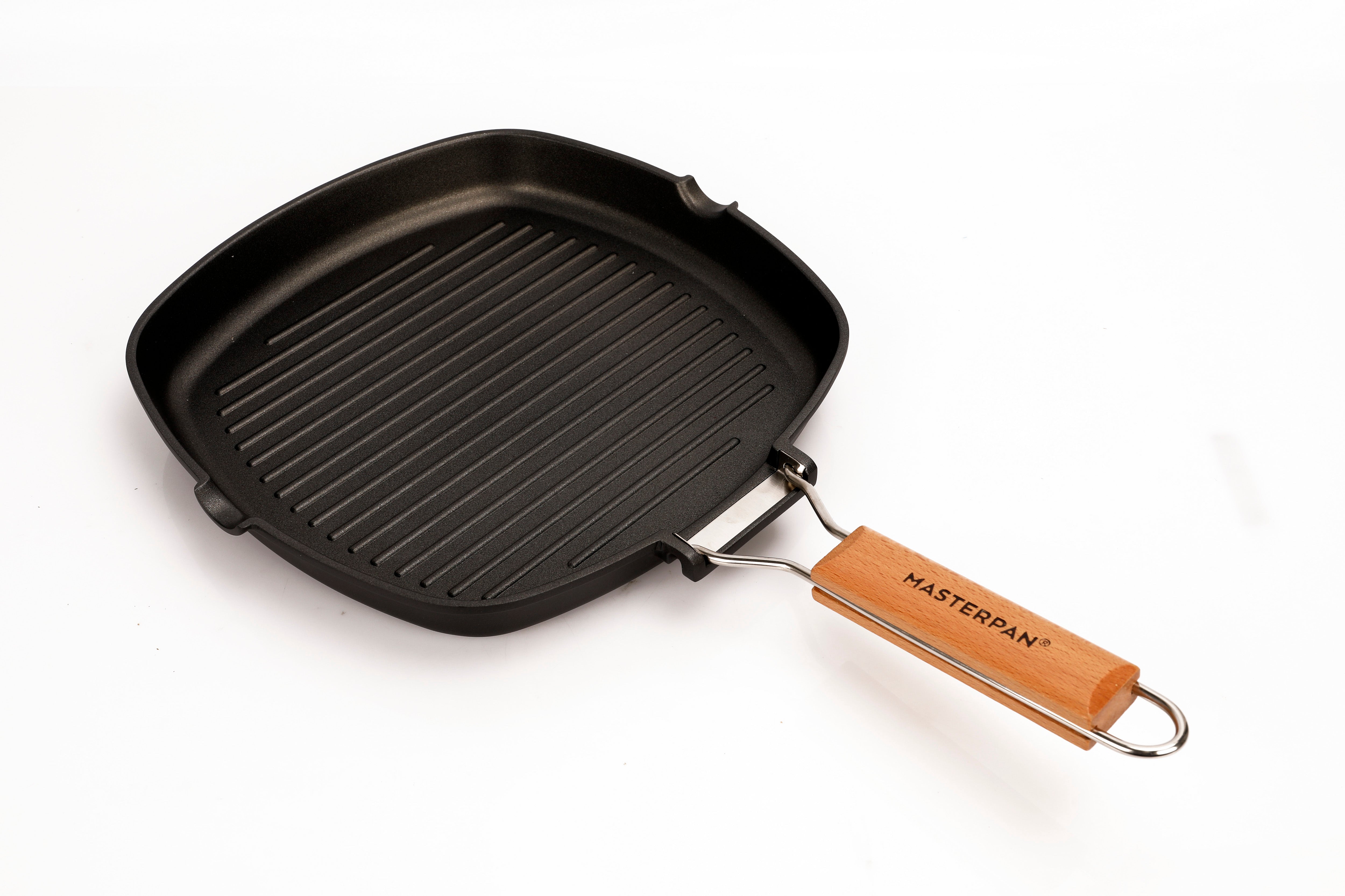 MASTERPAN Nonstick Grill Pan with Folding Handle, 8