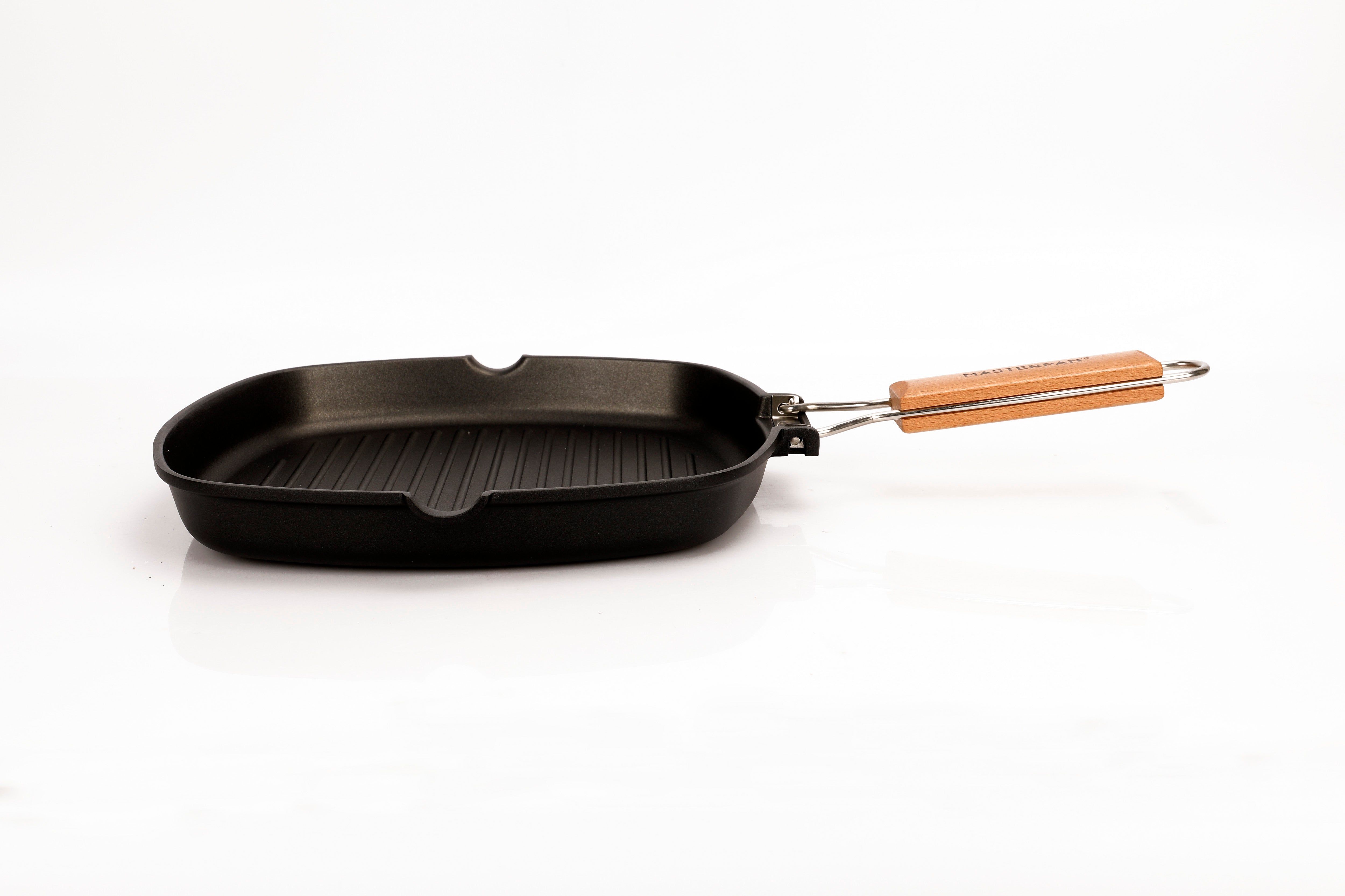 MASTERPAN Nonstick Grill Pan with Folding Handle, 8