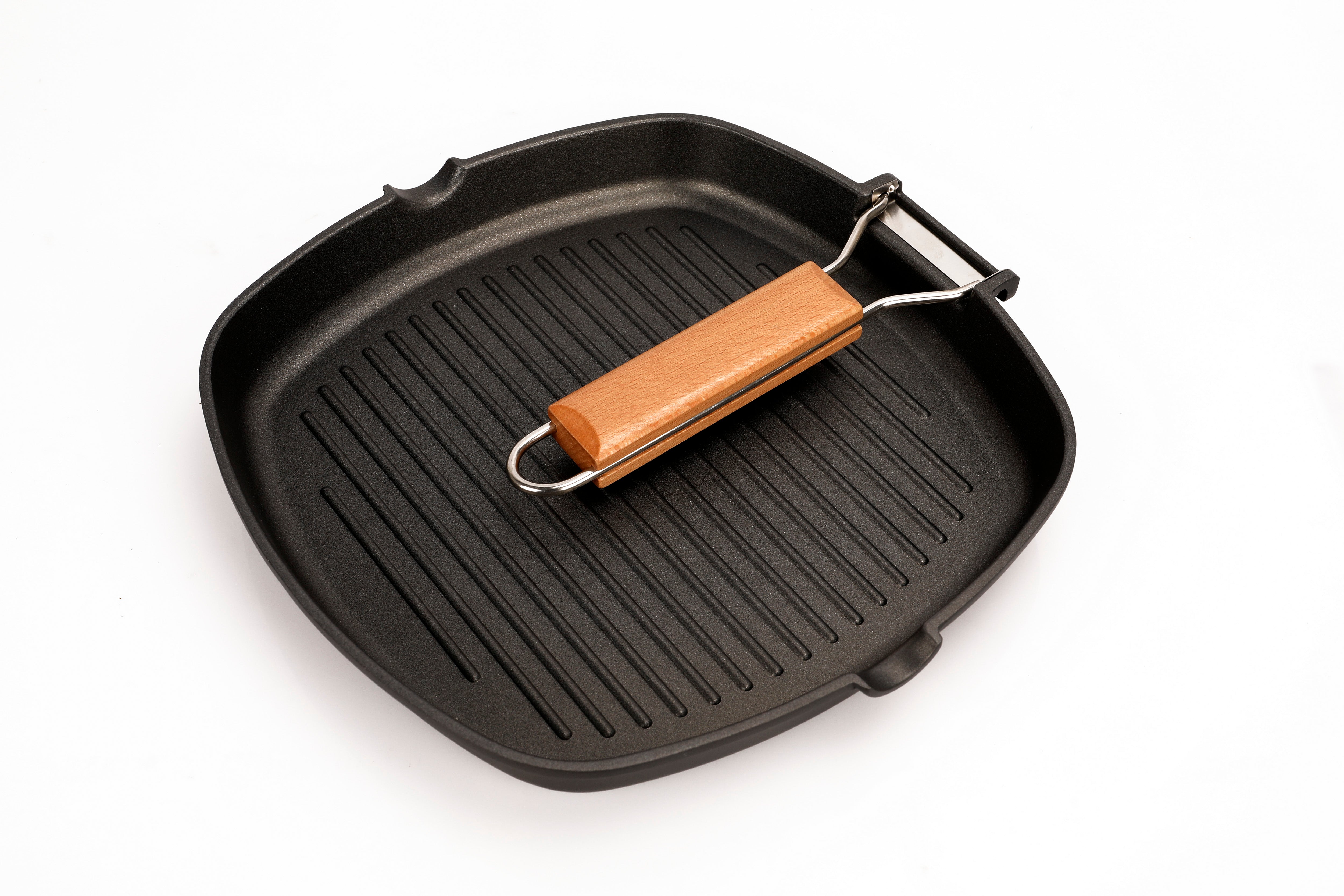 MASTERPAN Nonstick Grill Pan with Folding Handle, 8