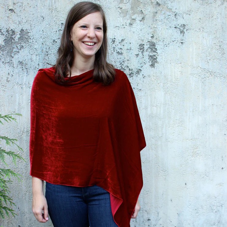 Silk Velvet Poncho