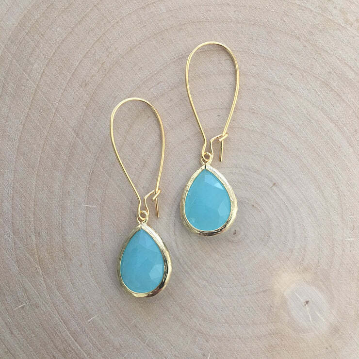 Jane Gold Glass Short Earrings