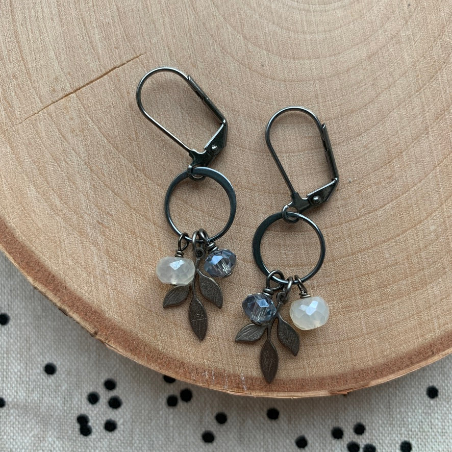 Gunmetal Ring + Branch Earrings