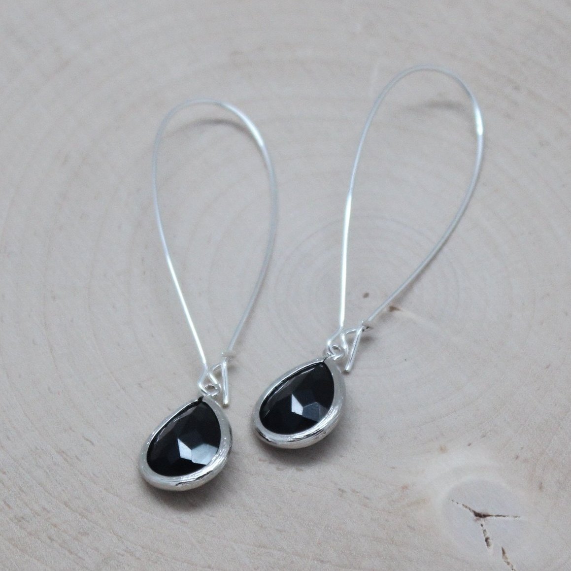 Ella Silver Glass Drop Earrings