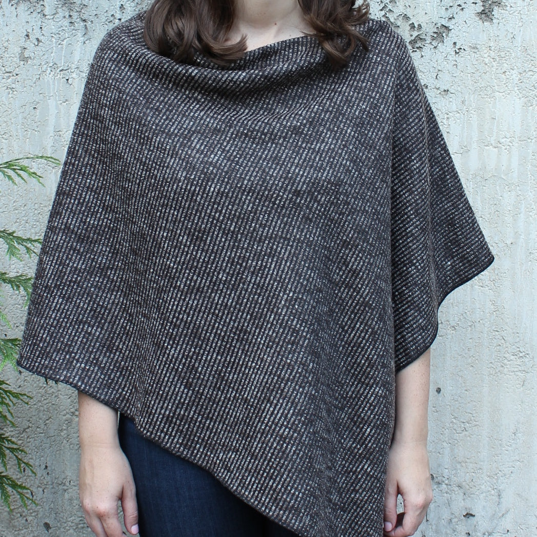 Winter Ribbed Knit Poncho