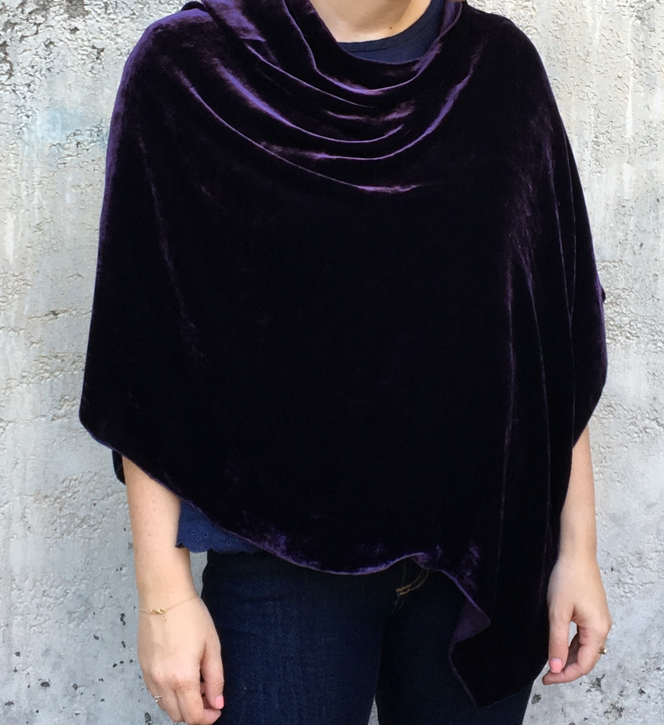 Silk Velvet Poncho