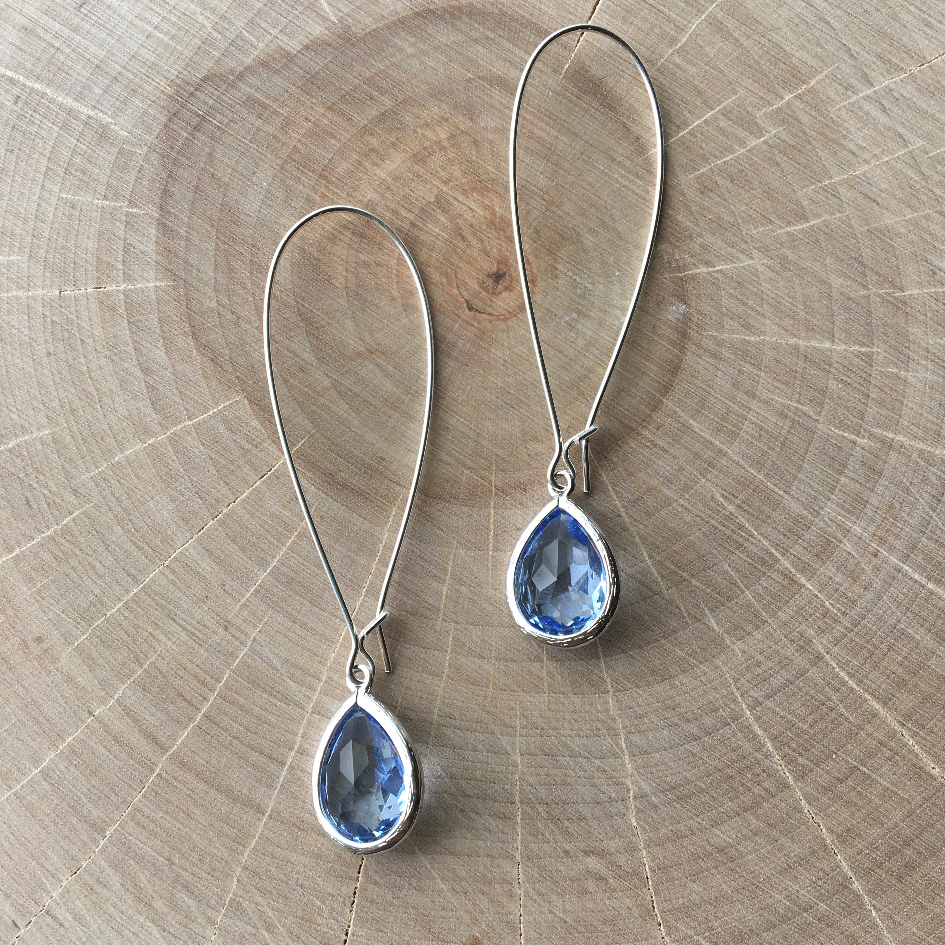 Ella Silver Glass Drop Earrings