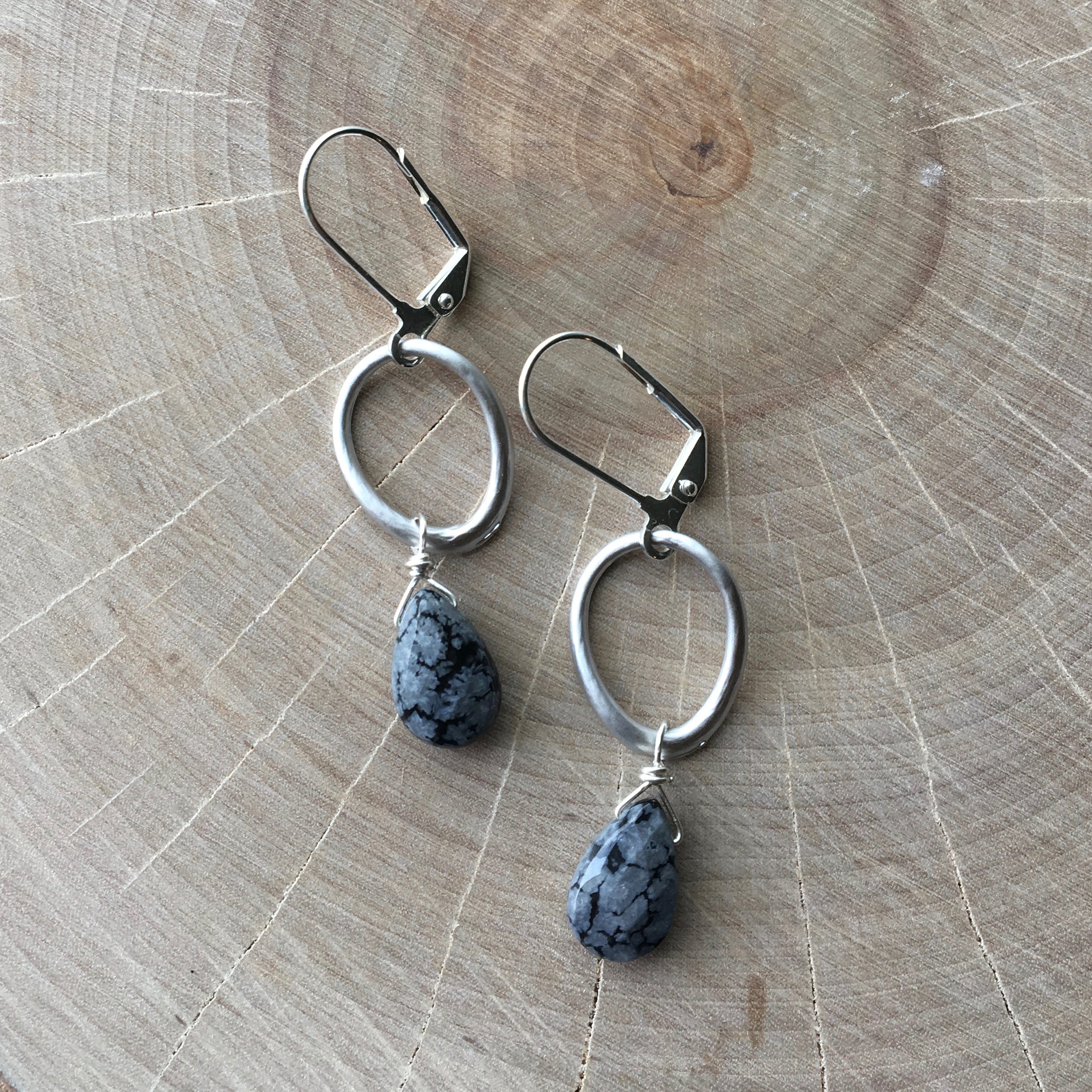 Silver Oval Earrings