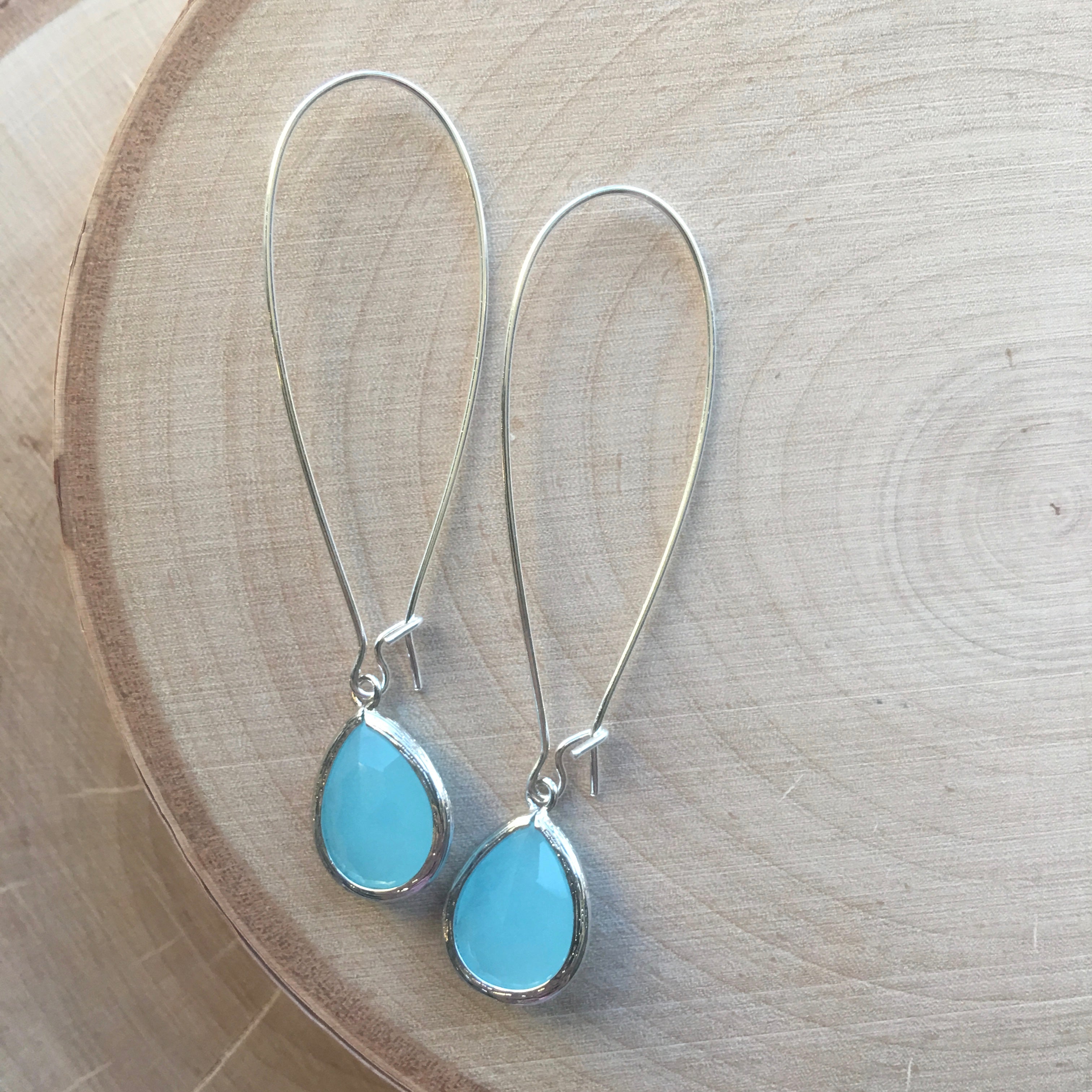 Ella Silver Glass Drop Earrings