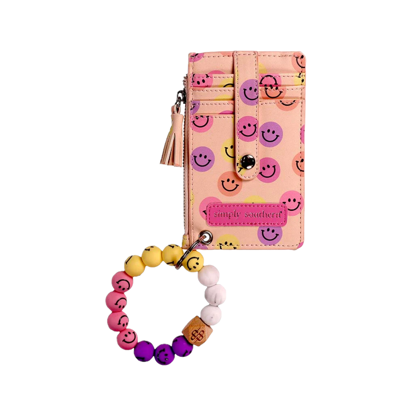 Simply Southern Beaded Bangle Smile Peach Wallet 0124-WALL-SMILE