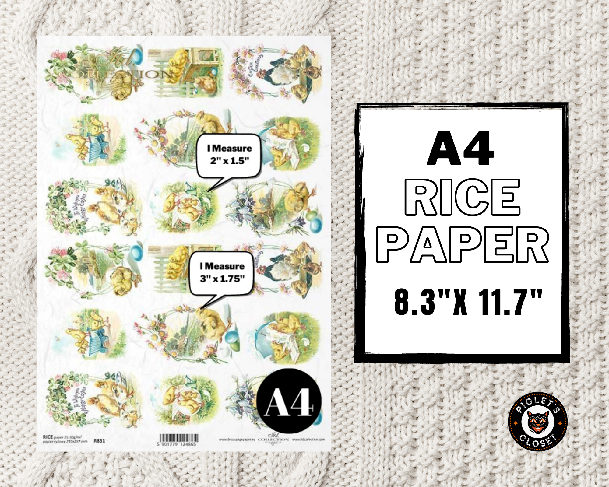 Retro Easter #5 | A4 Rice Paper