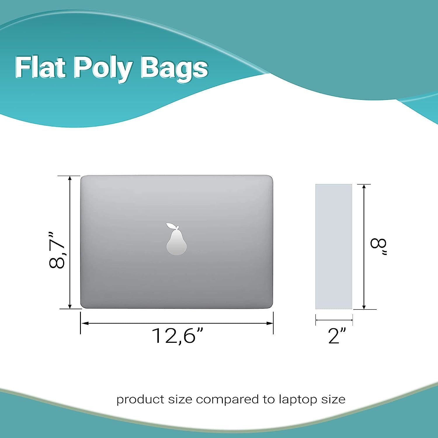 Pack of 1000 Flat Poly Bags 2 x 8. Clear Polyethylene Bags 2x8. Thickness 1.25 mil. Open Top Plastic Bags for Storing and Transporting. Ideal for Industrial; Food Service and Health Needs.