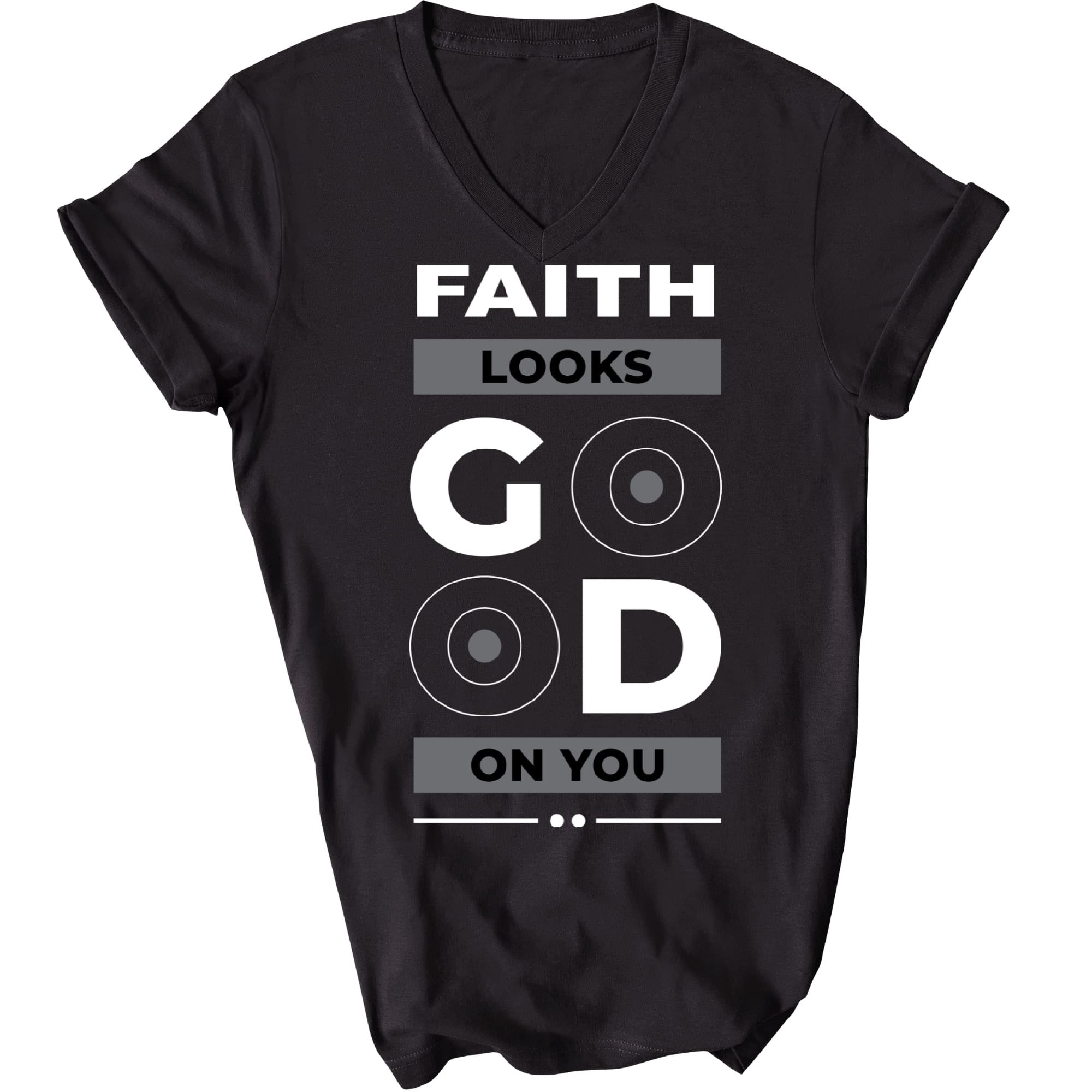Faith Looks Good On You Mens V-neck T-shirt