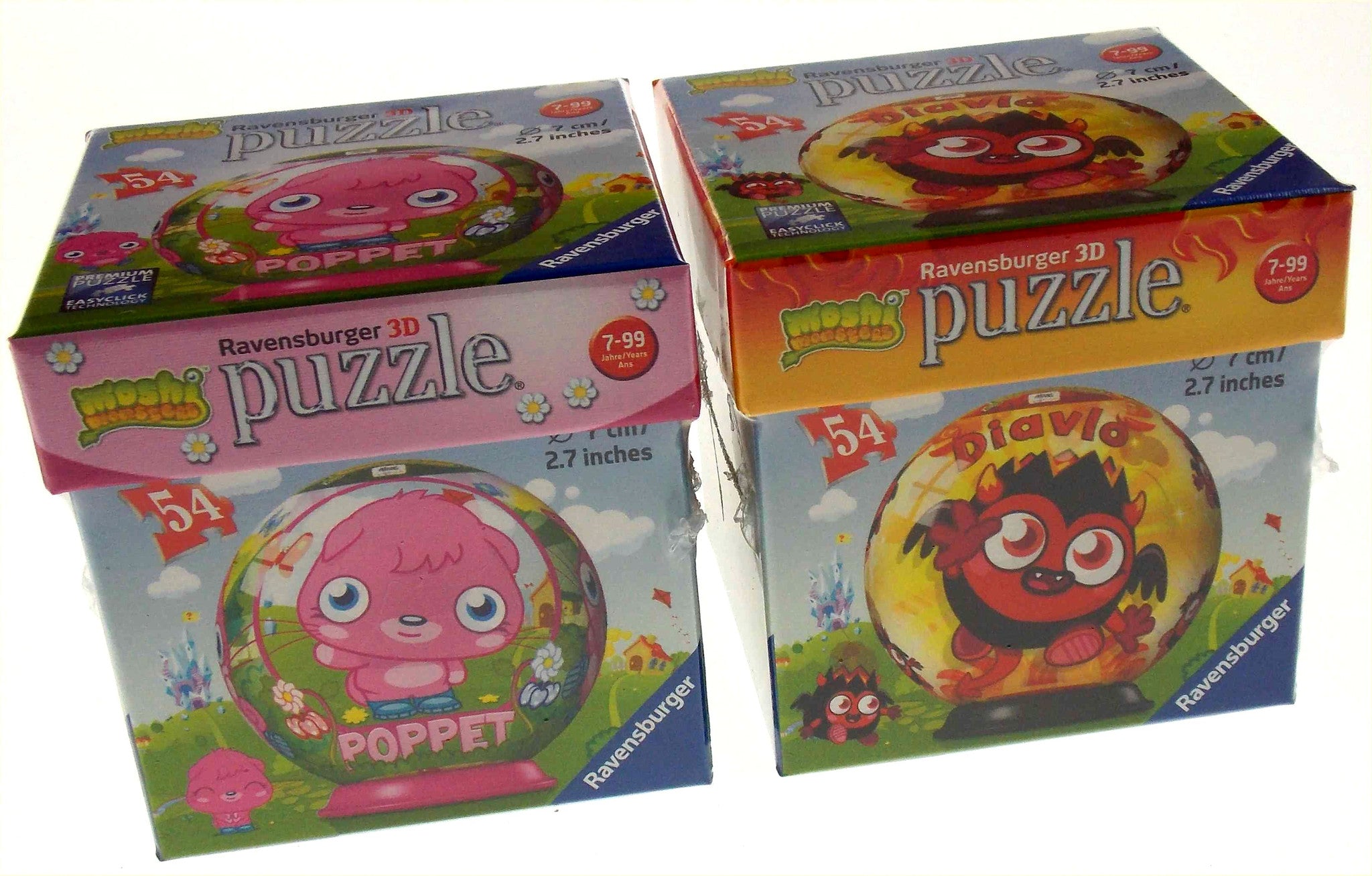 Set 2 Moshi Monsters Ravensburger 3D Puzzle Poppet Diavlo 54 Pc 2.7