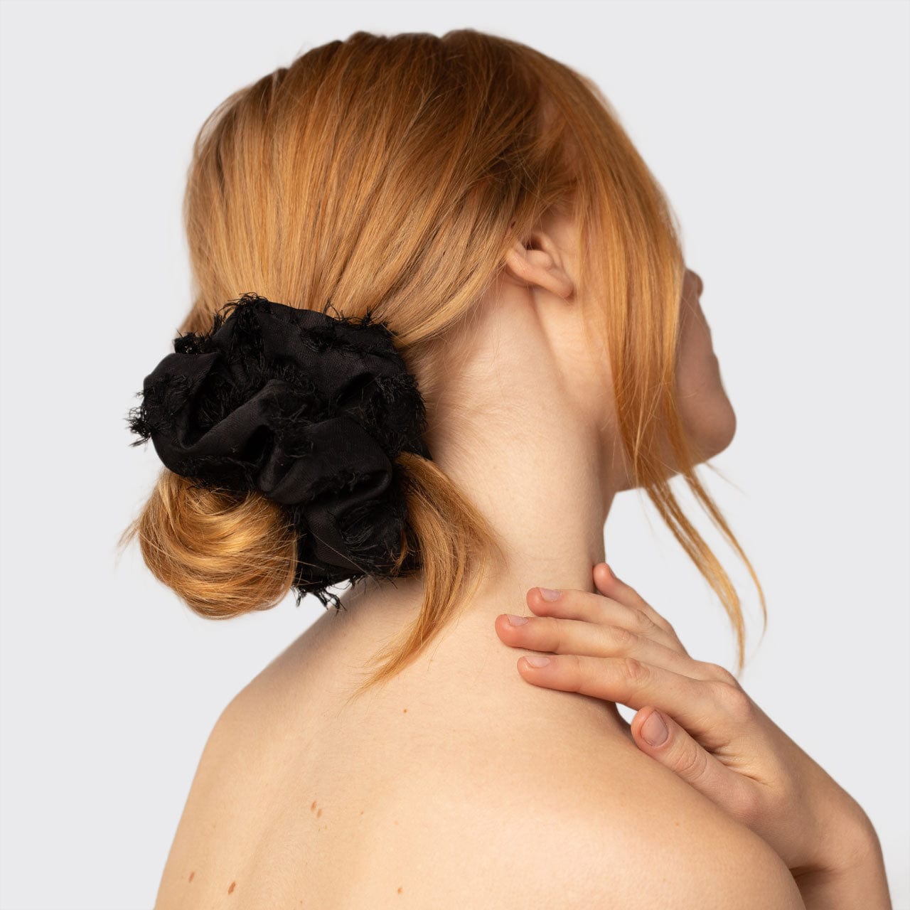 Brunch Scrunchie - Frayed Black by KITSCH