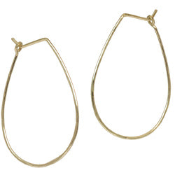 Hoop Earrings - Large Teardrop - Gold