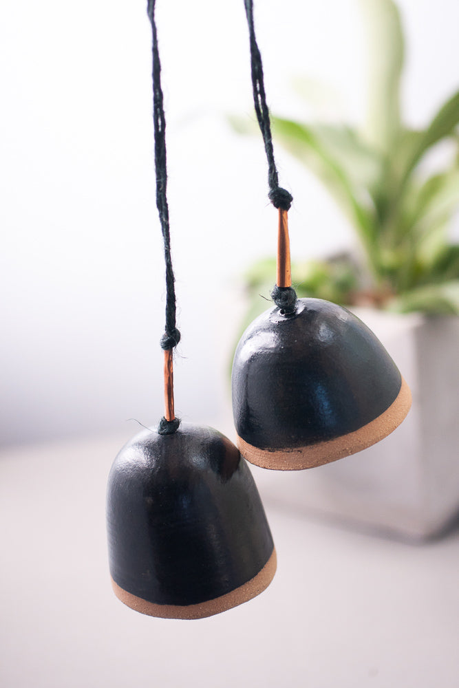 Hanging Ceramic Bell, Black