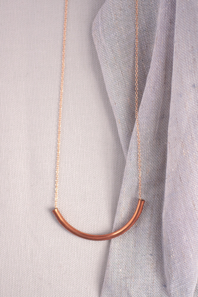 Copper tube necklace