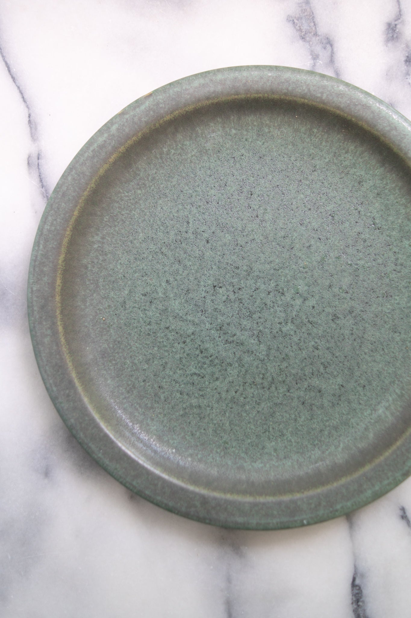 Green Ceramic Salad Plate