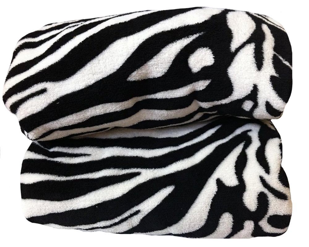 Zebra Black and White Animal Print Coral Fleece Mega Throw Soft Blanket