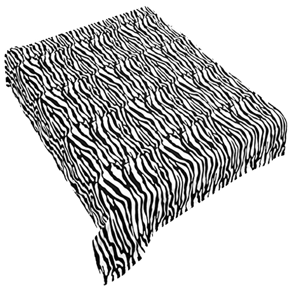 Zebra Black and White Animal Print Coral Fleece Mega Throw Soft Blanket