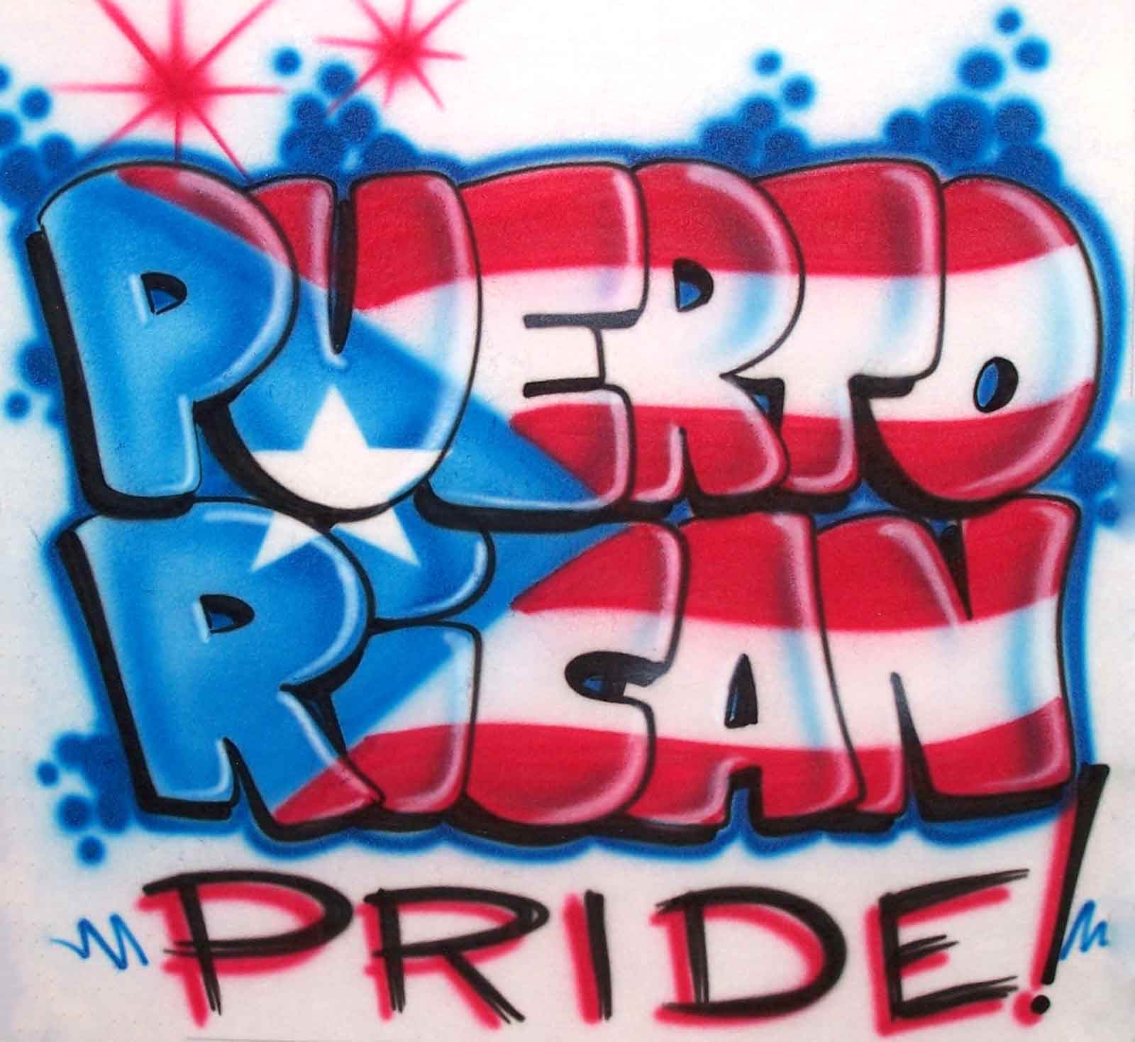 Puerto Rican Pride Custom Airbrushed Shirt