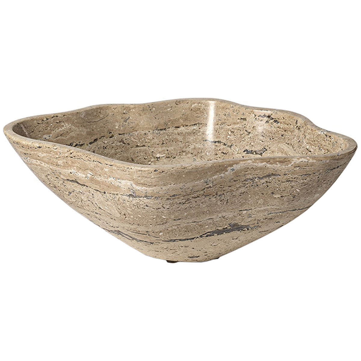  Palecek Flores Travertine Bowl 