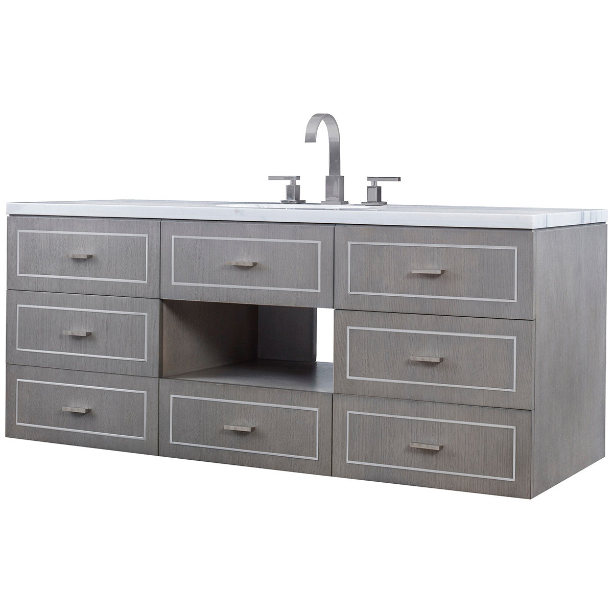  Ambella Home Albany Wall Sink Chest - Grey 