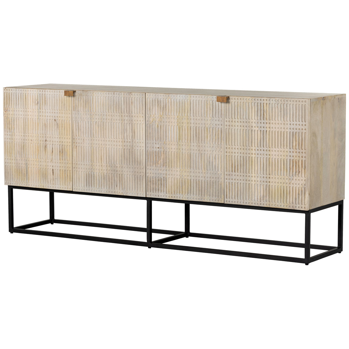 Four Hands Aiden Kelby Sideboard - Light Wash Carved Mango