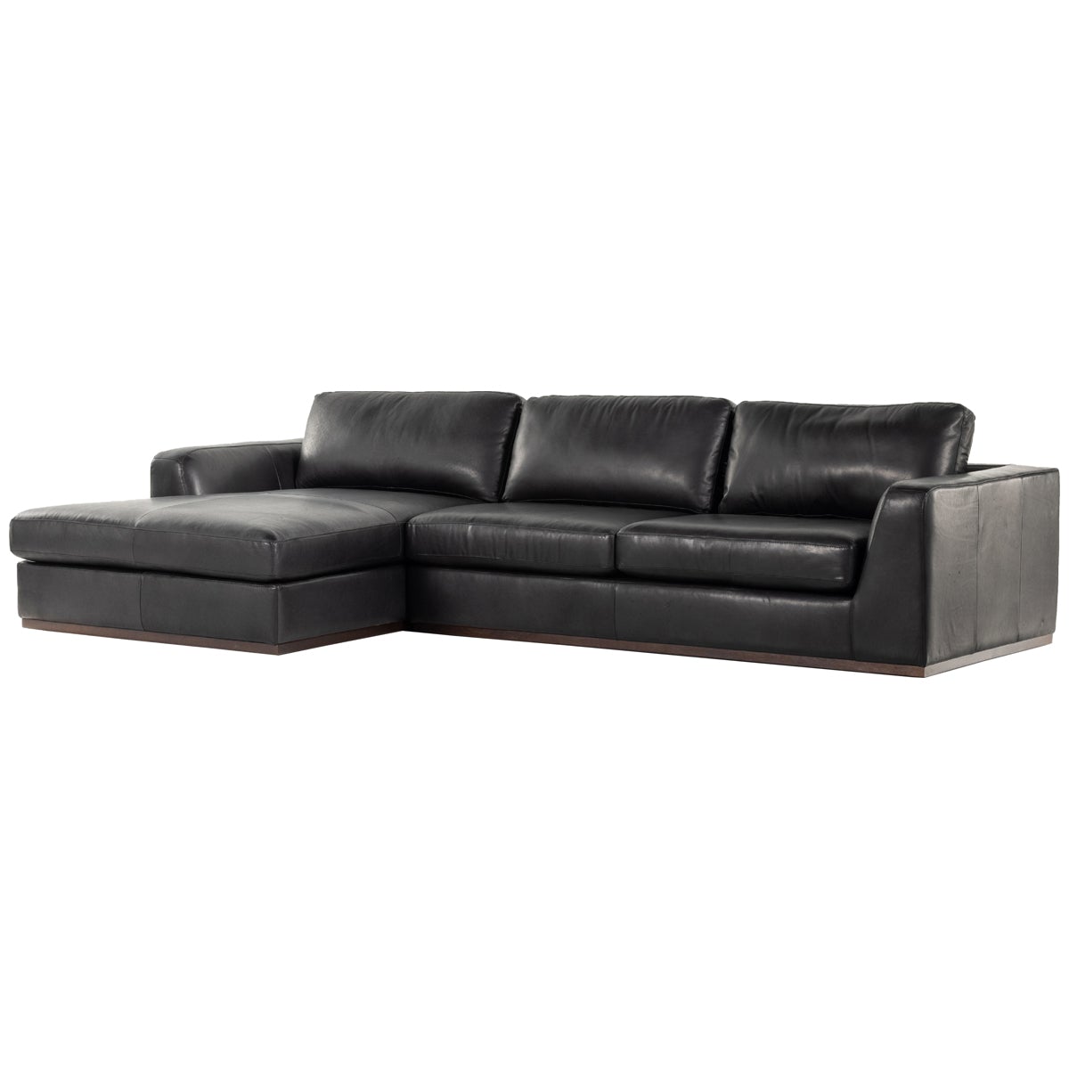  Four Hands Centrale Colt 2-Piece Leather Sectional - Heirloom Black 