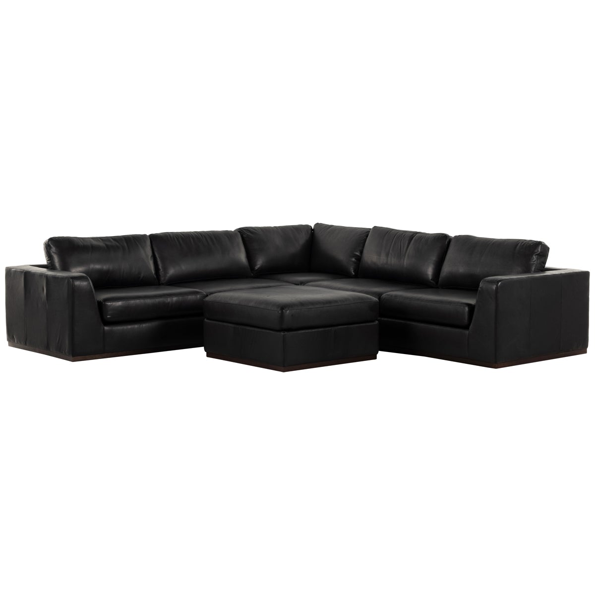  Four Hands Centrale Colt 3-Piece Heirloom Black Sectional with Ottoman 