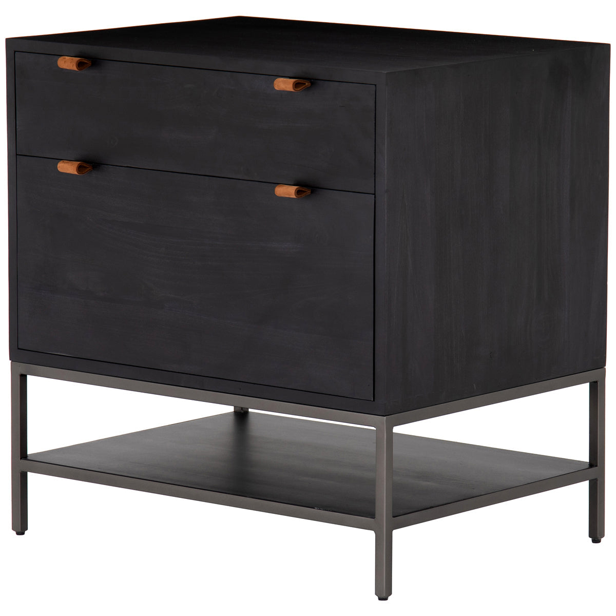  Four Hands Fulton Trey Modular Filing Cabinet - Black Wash 