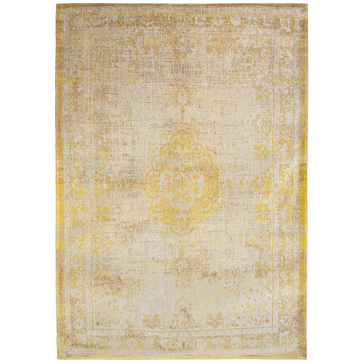  Louis de Poortere Fading World Medallion 9062 Grey Yellow Rug 