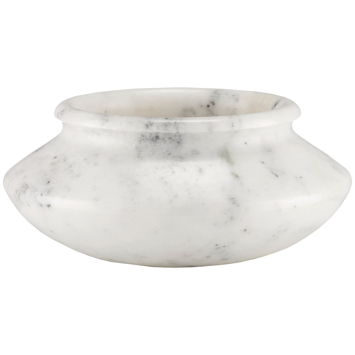  Currey and Company Punto Small White Marble Bowl 