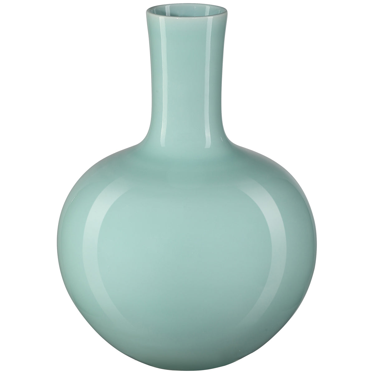  Currey and Company Celadon Medium Green Straight Neck Vase 